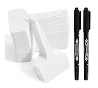 200Pcs T-Type Waterproof Plastic Plant Labels, Markers & Tags with 2 Pens - Garden Labels, Name Tags for Outdoor Plants, Seedlings, Herbs, Vegetables，Greenhouse Accessories for Nursery Gardening