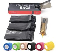200Pcs Tattoo Machine Covers & 6 Rolls 2×5Yards Tattoo Grip Wrap Tape