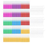 200PCS Teeth Cleaning Tools Set - 150 Interdental Brushes & 50 Dental Floss Sticks,4 Sizes for Precise Cleaning Teeth Gaps,Anti-Slip Handle,Portable & Hygienic for Braces,Crowns and Implants(6 Colors)