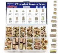 200pcs Threaded Inserts For Wood,M3 M4 M5 M6 M8 M10 Threaded Insert Nuts Assortment Kit For Plastic