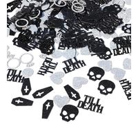 200PCS Till Death Confetti, Gothic Skull Table Scatter, Rip Single Life Paper Scatter, Halloween Wedding Bachelorette Bridal Shower Engagement Party Table Decorations