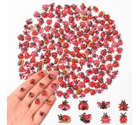 200PCS Tiny Ladybug Decor for Dollhouse Mini Things for Fairy Garden