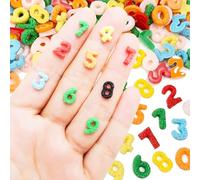 200Pcs Tiny Numbers Decor for Dollhouse Micro Resin Decor for DIY Crafts Mini Things for Fairy Garden Micro Landscaping Decorations Nail Art
