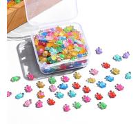200PCS Tiny Turtles,Luminous Mini Resin Animals,8mm/0.31inch Mini Plastic Turtle Bulk Glow in The Dark for Fairy Garden, Dollhouse Miniatures, DIY Crafts,Includes Storage Box