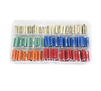 200pcs Torpedo Style Automotive Fuse Assortment Set, 5A/8A/10A/16A/25A 32V for Vintage Classic European Cars, Bakelite and Zinc Blade Fuses in Multiple Colours