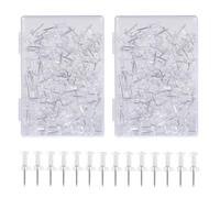 200pcs Transparent Push Pins, Plastic Head Drawing Poster Tacks Needle, Thumb Tacks Map Pins with Storage Box for Home Office Pin Notice Board, Wall Hangings,Cork Board, Maps, Posters Photos
