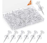 200pcs Transparent Push Pins, Transparent Drawing Pins, Thumbtacks for Notice Boards, Multi Purpose Office Home Use, Secure Hold for Photos, Notes, ocuments Durable Plastic Design