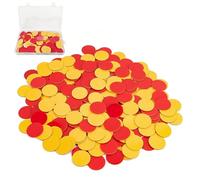 200pcs Two Colours Plastic Counters with Box, Double Sided Counter for Maths Sessions Counting Games Bingo Activities and Place Value Tasks Great Counters for Maths Support, Red and Yellow