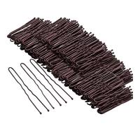 200pcs U Shape Hair Pins, 2.3 Inch Black Bobby Pins for Women, Hair Clips for Bun, Updo, Wedding, Dance, Salon & Styling (Brown-U)