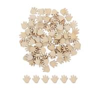 200pcs Unfinished Wooden Hand Cutouts 20mm Palm Shapes | Natural Beige Wood, Smooth Splinter-free Edges, Blank Finish for Signs Greeting Cards Photography and Jewellery Making