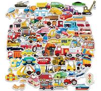 200PCS Vehicle Stickers for Kids - Cars, Trucks, Buses & More | Waterproof Glossy PVC | Cute Cartoon Transportation Stickers for Boys, Girls, Scrapbook, Laptop, Water Bottle