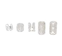 200Pcs Viking Style Hair Tubes, Norse Rune Braid Beads Alloy Hair Jewelry Set for Dreadlocks and Braided Hairstyles (Silver)