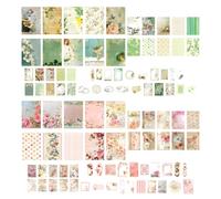 200Pcs Vintage Scrapbook Paper Kit, Floral Scrapbooking Paper Supplies, Exquisite Patterned Papers for Junk Journals, Decoupage & DIY Card Making, Decorative Journaling Supplies for DIY Enthusiasts