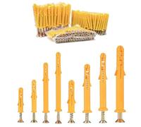 200Pcs Wall Plugs & Screws Set, Rawl Plugs Assorted, 8 Sizes of M6/M8/M10 Hollow Wall Anchor Screw and Plugs Kit for Brick, Concrete, Masonry