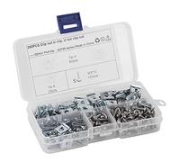 200pcs White U-Clips Nut No.4 & M3*12 Stainless Steel Self-Tapping Screws Kit,Manganese Steel U-Type Fastener Trim for Vehicles