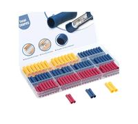 200Pcs Wire Butt Splice Connectors Kit, 22-10 AWG Electrical Crimp Terminal Connector Fully Insulated Wiring