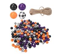 200pcs Wood Beads Round Wooden Decorative Spacer Beads for DIY Crafts Jewelry Making Christmas Garland (Purple Black)