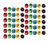 200pcs Wood Hair Beads for Braids and Dreadlocks, Large Hole