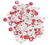 200Pcs Wooden Buttons 15mm Love Printed Decorative Mixed 2 - Hole for DIY Scrapbooking - Natural Material, Easy to Sew or Glue, Ideal for Crafts and Clothing
