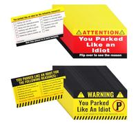 200pcs You Parked Like an Idiot Cards, 3.5x2 Inch Attention Bad Parking Notes Stickers Funny Parking Violation Signs Tickets Multi Reasons Violations for Adults (2 Styles)