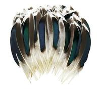 200pcsDuck Feathers Natural Spotted Feathers Wild Turkey Feather for Crafts Hats Accessories Jewelry DIY Wedding Party Decorations (4-6inch)