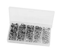 200Pieces Fishing Split Rings Stainless Steel Double Snap Kit 5 Sizes