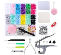 200set Snap Buttons Sewing Tool Kit & Containers Children for Clothing DIY Positioning Clips Press Stud Fasteners Handmade Sets