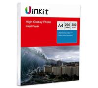200sheets A4 Photo Paper Thick 300Gsm High Glossy Super White Inkjet Paper for Inkjet Printing Uinkit