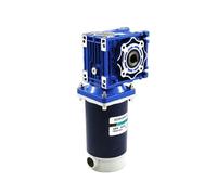 200W 12V 24V DC Worm Gear Reducer Motor DC Gearmotor RV30 Self-Gearing Single-Lock Shaft Rotation Low Noise(280rpm,12V)