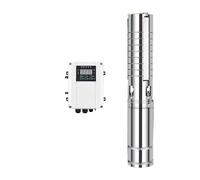 200W 400W 600W Solar DC deep Well Pump with MPPT Controller Flow Rate 4000L Per Hour Stainless Steel Impeller(200W DC24V)