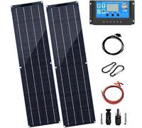 200W 400W 800W 12V Flexible Solar Panel kit System 12V Photovoltaic Monocrystalline Module 40A Charge Controller for Caravan Home Roof Car Motorhome Power Charger(B,400W)
