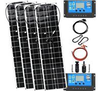 200W 400W 800W 12V Flexible Solar Panel kit System 12V Photovoltaic Monocrystalline Module 40A Charge Controller for Caravan Home Roof Car Motorhome Power Charger(A,800W)