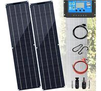 200W 400W 800W Flexible Solar Panel for RV, 12V Solar Power Panel Kit with 40A Charge Controller & Inverter Monocrystalline Solar Panels for Camping Off Grid Car Battery Charging Boat(B,400W)