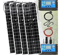 200W 400W 800W Flexible Solar Panel for RV, 12V Solar Power Panel Kit with 40A Charge Controller & Inverter Monocrystalline Solar Panels for Camping Off Grid Car Battery Charging Boat(A,800W)