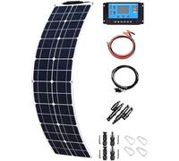 200W/400W/800W Flexible Solar Panel Solar Kit 12V-24V, Monocrystalline Solar Module with Charge Controller(40A) & Cable for RV, Boats, Trailer, Camper, Marine, Off-Grid System(200W)