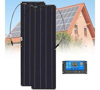 200W 400W 800W Solar Panel Kit Flexible Solar Panel Kit Monocrystalline Solar Module+40A Charge Controller for Campervan,Caravan,Boat,Car,Shed,Battery,Uneven Surfaces(400W)