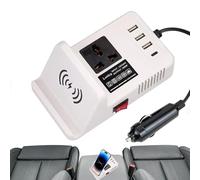 200w Automotive Inverter - Compact Dc to Ac Converter, Triple Usb Charging Station | Portable Vehicle Energy Adaptor, Multidevice Dashboard Hub, Efficient Mobile Electronics Supply Unit