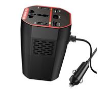 200W Car Inverter 12V 24V to 220V with LCD Display | 200W Vehicle Power Adapter with Two USB Ports and Type C for Charging From 12V 24V to 220V Output