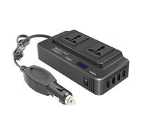 200W Car Power Inverter, 12V to 110V Converter with 2 Outlets and 4 Charging, Car-Essenti Fast Ports, PD/QC 3.0 USB
