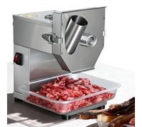 200W Commercial Electric Sausage Slicer, 30° Angle Deli Meat Slicer & Vegetable Slicing Machine, 200RPM Stainless Steel Sausage and Food Cutter Machine, 48mm Feed Inlet for Restaurant 4mm