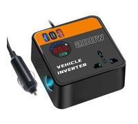 200W DC 12/24V to AC 220V Car Power Inverter with USB PD Port for Fast Charging Devices, Includes Overload Protection and Actual Voltage Display