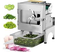 200W Electric Vegetable Cutter, Commercial Scallion Slicer, Spring Onion Chopper, 700BPM Electric Leek Cutting Machine for Garlic Ginger Chili Potato Cucumber A