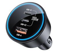 200W Fast Charging USB C Car Charger Dual PD 100W Type C PD3.0/QC4.0/PPS Car Cigarette Lighter Adapter for Phone 15/14/13/12, Galaxy S22/S21 Ultra, Macbook, Laptop, etc