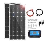 200W Flexible Monocrystalline Solar Panel Kit - 5pcs 18V Modules for Motorhome, Boat, Tent, Car, Trailer, 12V Battery Power Charging