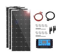 200W Flexible Monocrystalline Solar Panel Kit - 5pcs 18V Modules for Motorhome, Boat, Tent, Car, Trailer, 12V Battery Power Charging