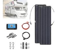 200W Flexible Solar Panel, Portable Solar Panel for Battery Charging, for RV Marine Boat Camper Van Trailer Off-Grid Power 2pcs