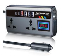 200W Inverter, Inverter 12V to 240v with 2 Sockets, 4 USB Ports Fast, 2 Type-C and 1 Cigarette Lighter Plug, Portable Car Power Inverter for Business Trips and Vacation