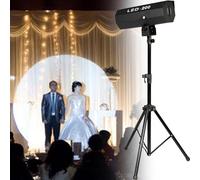 200W LED Stage Follow Spot Light - Adjustable Aperture Manual Control Spotlight with Stand for DJ, Disco, Wedding, Birthday, and Christmas Parties