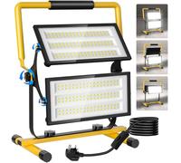 200W Led Work Light, 2,2000LM Job Site Light, Work Lights 240v, Portable Plug in floodlight 6500K with Independent Switch Control, 3M Cable, IP66 Waterproof for Workshop, Construction Site, Garage