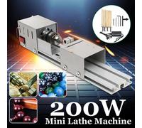200W Mini Lathe Beads Machine Wood Lathe Diy Woodworking Tool Milling Grinding Polishing Carving Drill Rotary Tool Set